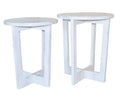 Distressed White 2-Piece Nesting Side Table Set A1857