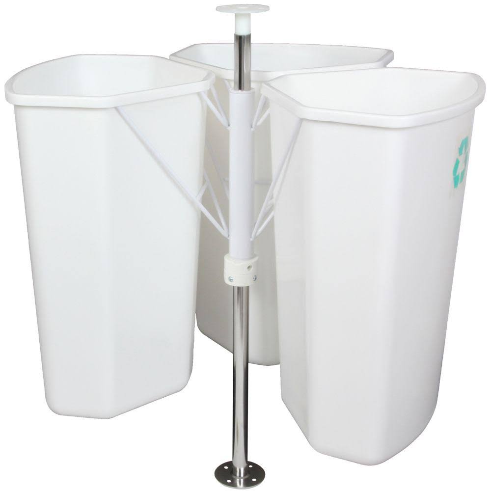 White In Cabinet Corner Trash Can N96730