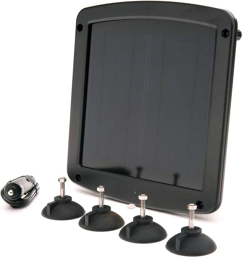 5 Watt Solar Battery Charger 12V Weatherproof with Windshield Mount and Cigarette Adapter, Pack of 2 K48738