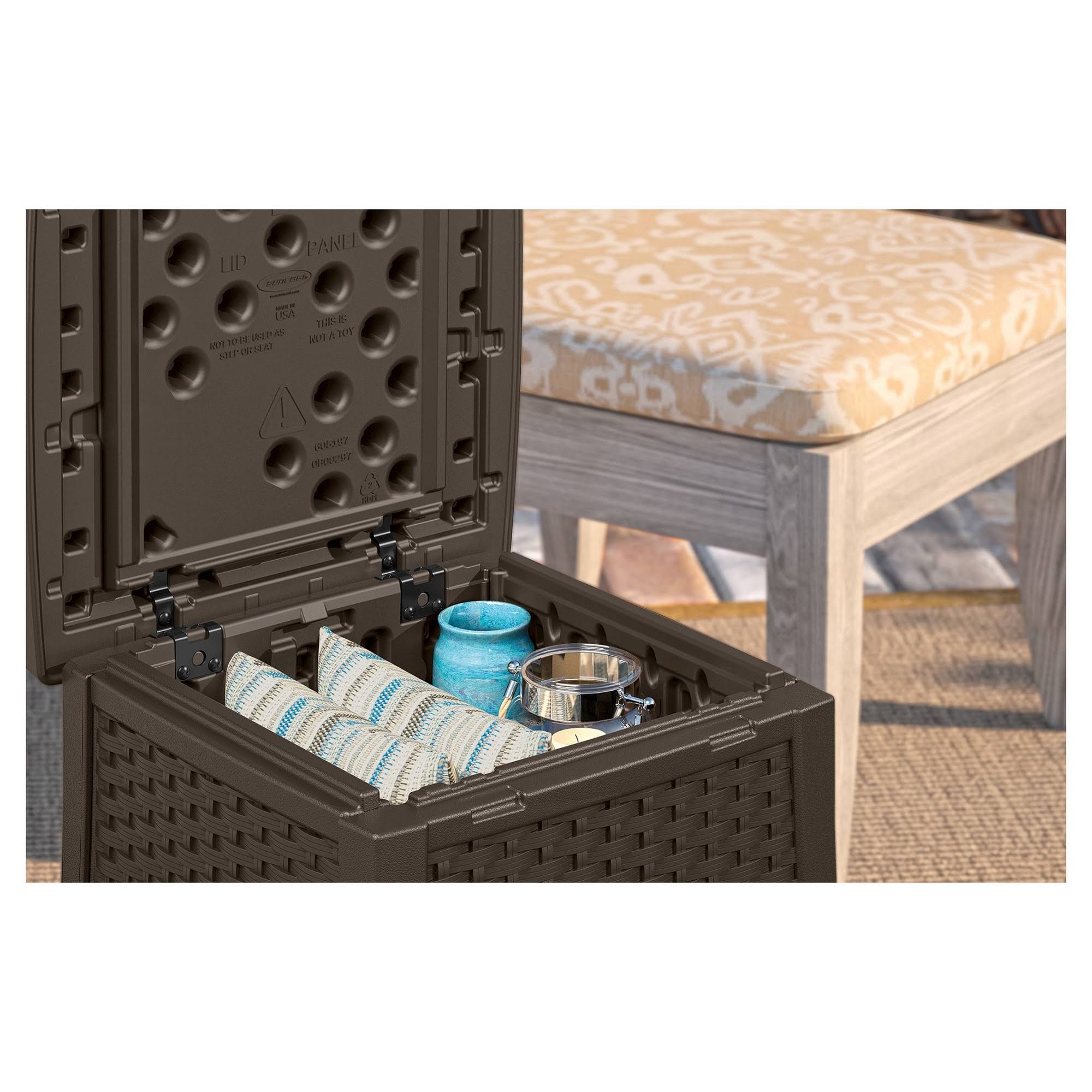 Resin Patio Storage End Table V5198
