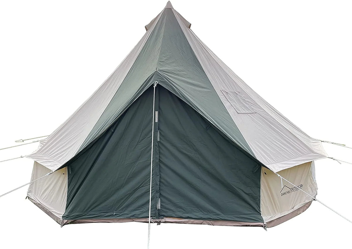 Green Canvas Bell Tent 4 Person 13.2ft Diameter O667