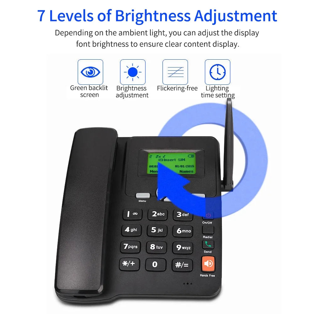 Cordless Phone Desktop Telephone Set with Dual SIM Cards F94812