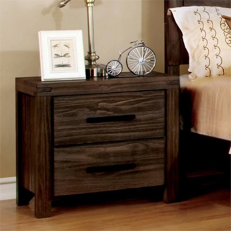 Rustic Brown 2 Drawer Nightstand P85484