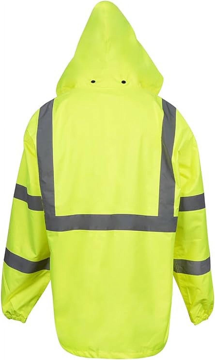 OrangeGear™ Hooded Class 3 Men’s Medium Long Sleeve PVC Lime Waterproof Rain Jacket O112624