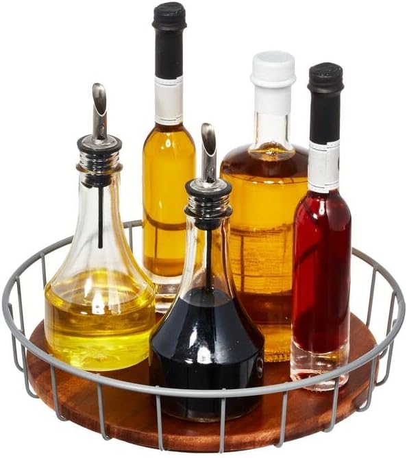 Acacia Wood and Wire Serving Tray, 14.5 x 7.5 x 3.2 R454