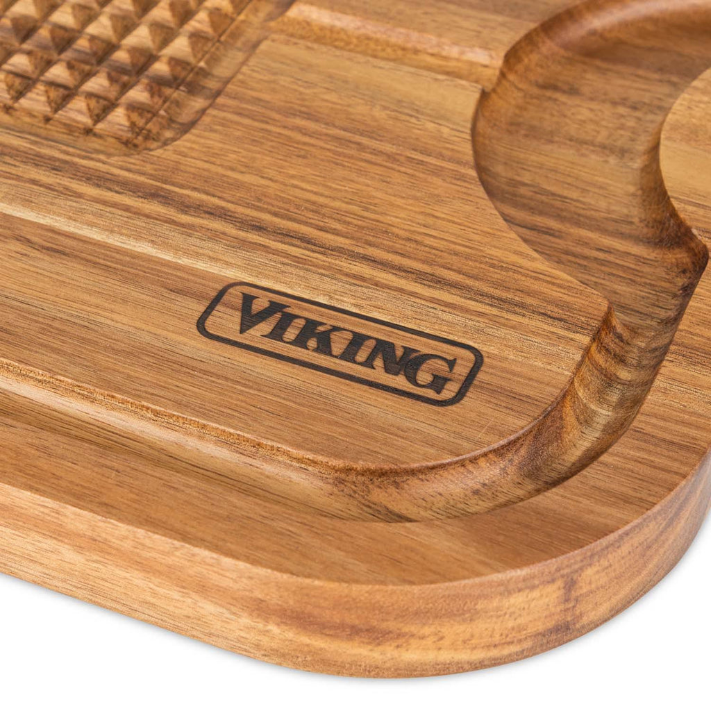 Acacia Carving Board with 3-Piece Carving Set F649