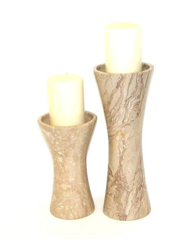 Sahara Beige Marble Candle Holder Set E978