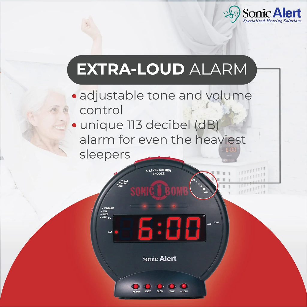 Black Dual Extra Loud Alarm Clock with Bed Shaker Z215372