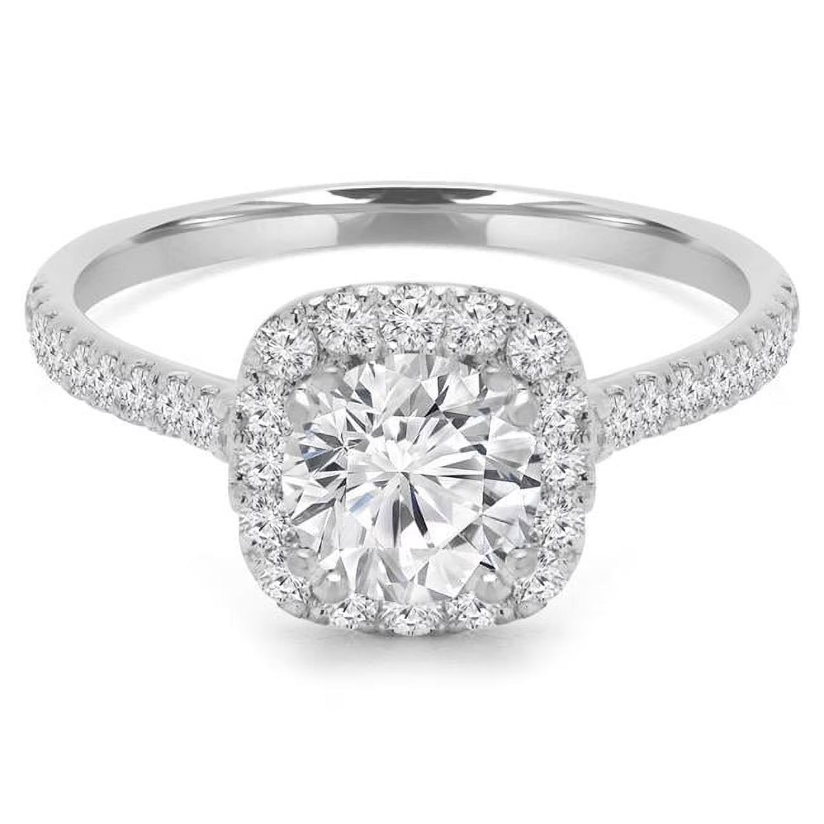 14K White Gold Diamond Engagement Ring H962
