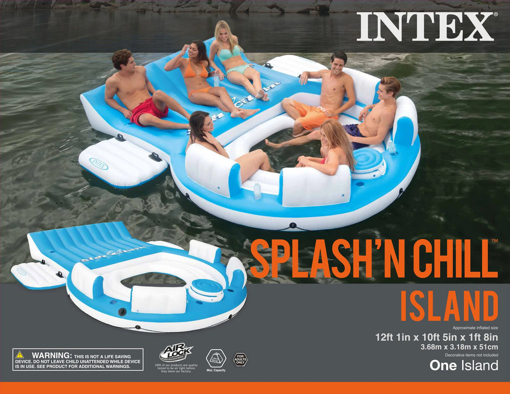 Blue Inflatable Pool Raft Lounger H57433