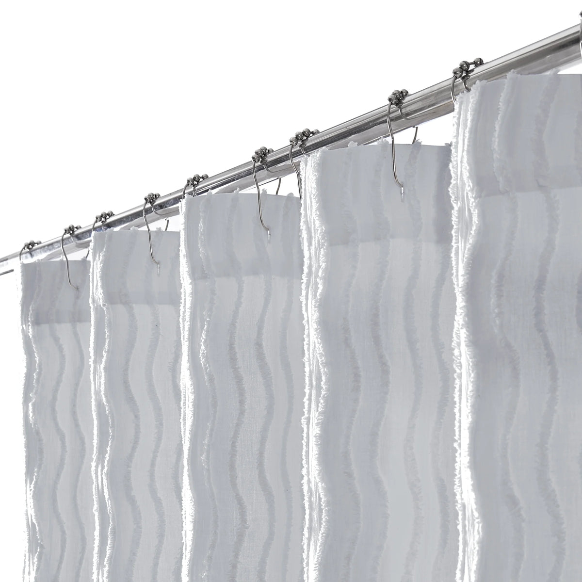Solid Textured Shower Curtain H51619