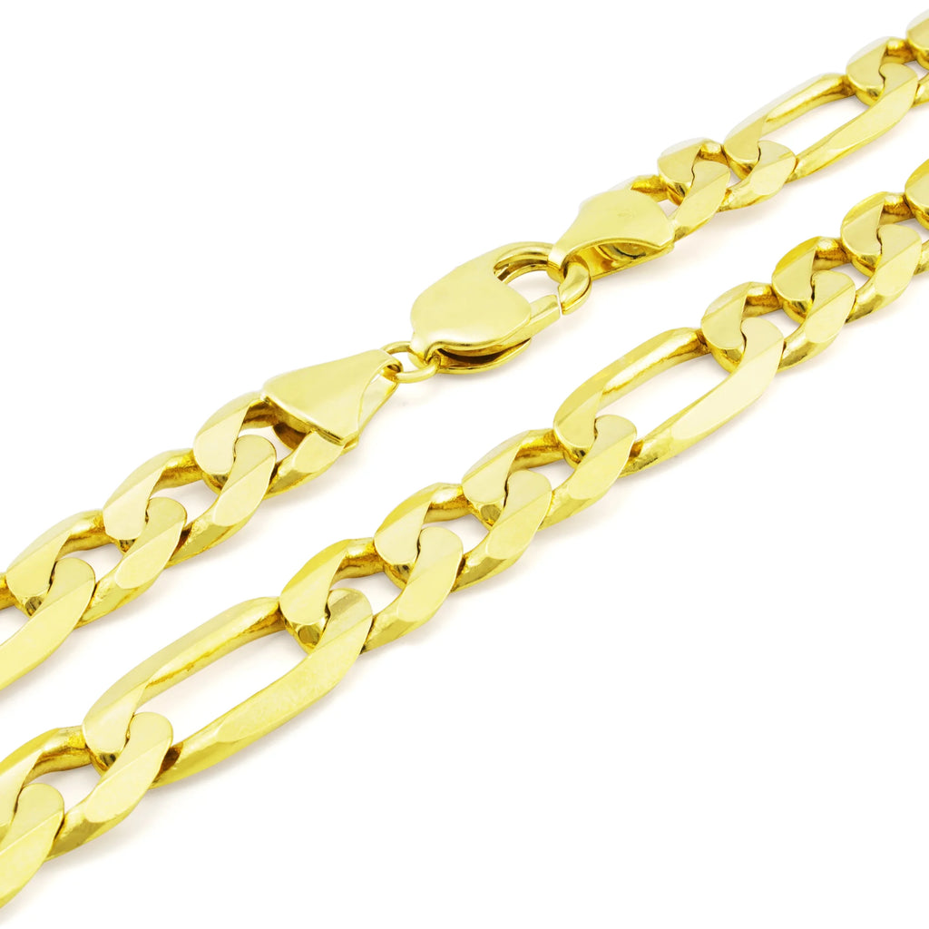 14k Yellow Gold Solid Figaro Chain Link Necklace 20" - 30" F41805