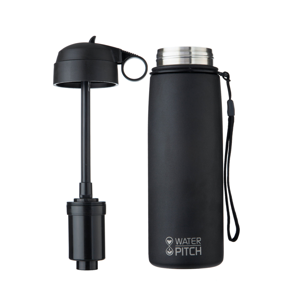 Black Thermal Insulated 26oz Water Filter Bottle O32160