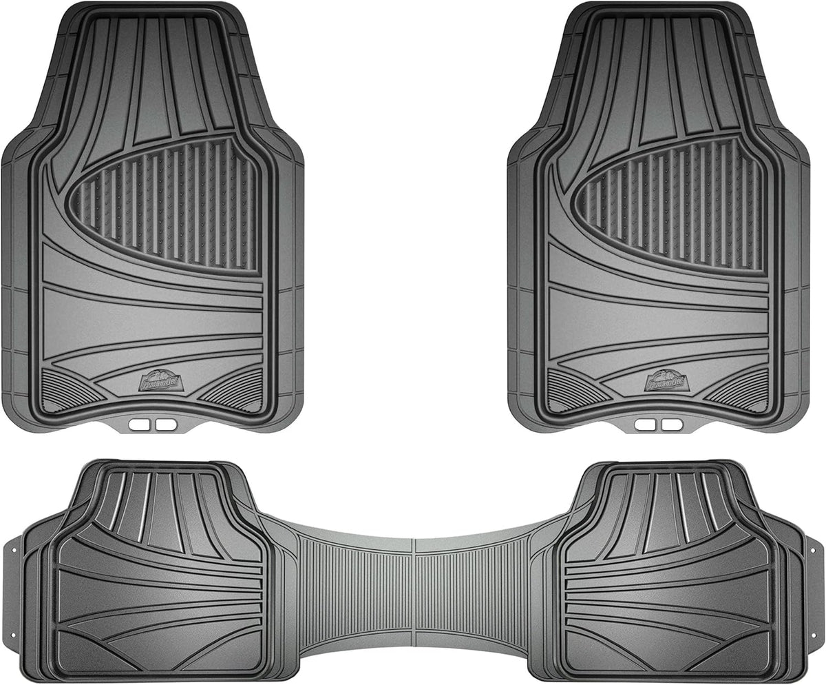 4-Piece Black Rubber All-Season Trim-to-Fit Floor Mats N816