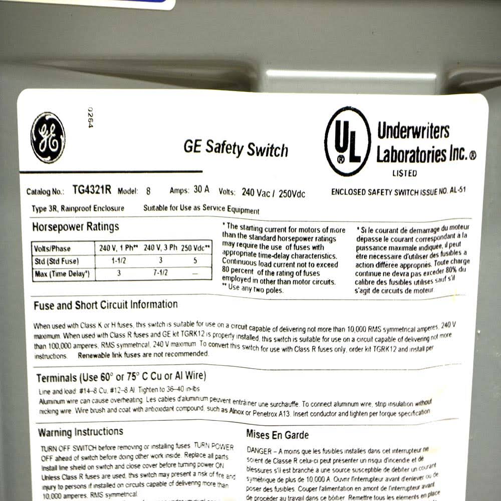 3 Pole Fusible General-Duty Safety Switch M303