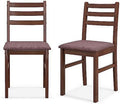 Walnut Wooden Dining Chairs Set of 2 with Padded Seat Q97161