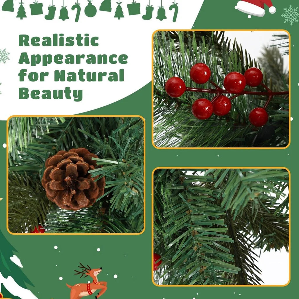 35" Artificial Pine Cone Mailbox Garland with Red Berry T620