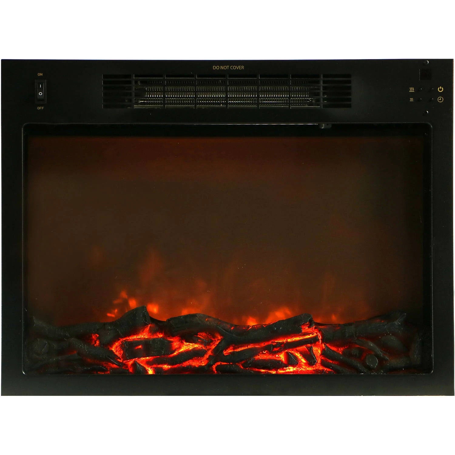 Mahogany Fireplace Mantel with Electronic Fireplace Insert F71557
