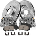 Premium Grade OE Loaded Calipers with Drilled Slotted Rotors and Ceramic Brake Pads Kit T630