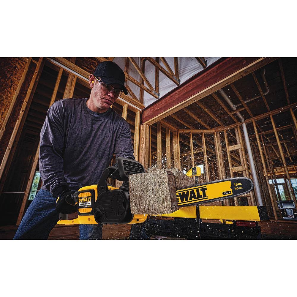 16 in. 60V Max Cordless Brushless Chainsaw with 3.0Ah Battery & Charger with Handheld Blower A31064