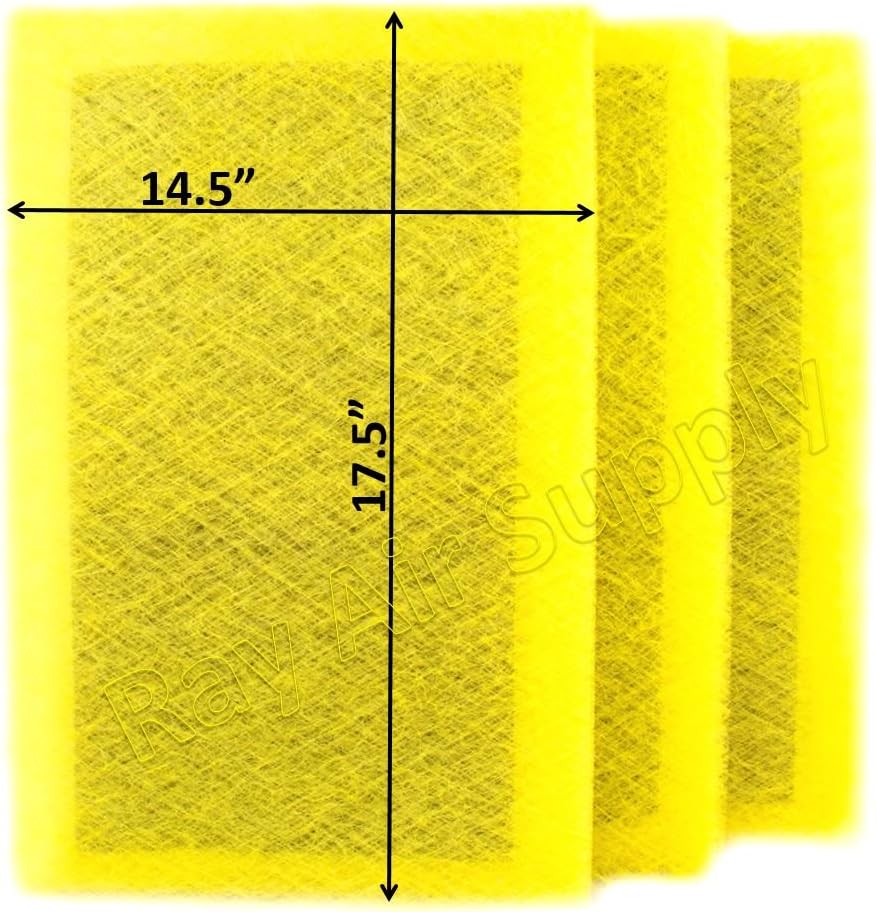 16x20 MicroPower Guard Air Cleaner Replacement Filter Pads (3 Pack) YELLOW Pack of 2 A866498