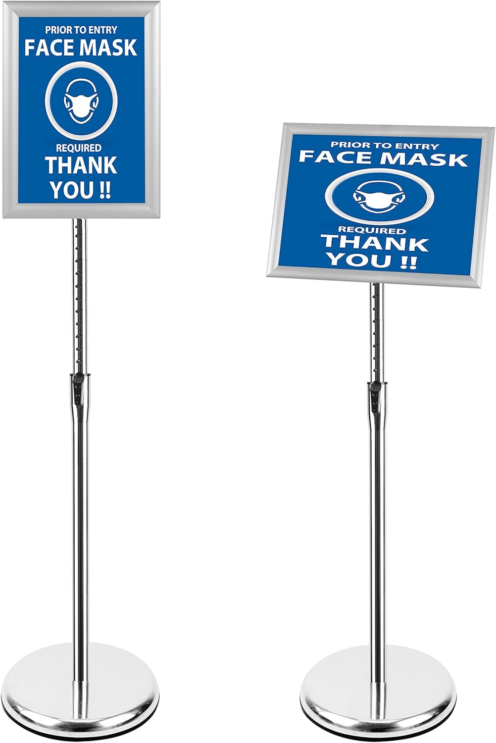 6 Pack Adjustable Floor Sign Stand with Aluminum Snap Open Frame L5690