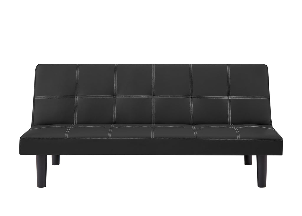 Black PU Convertible Sofa Bed O79738