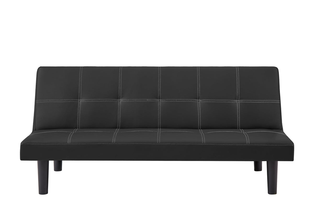 Black PU Convertible Sofa Bed O79738