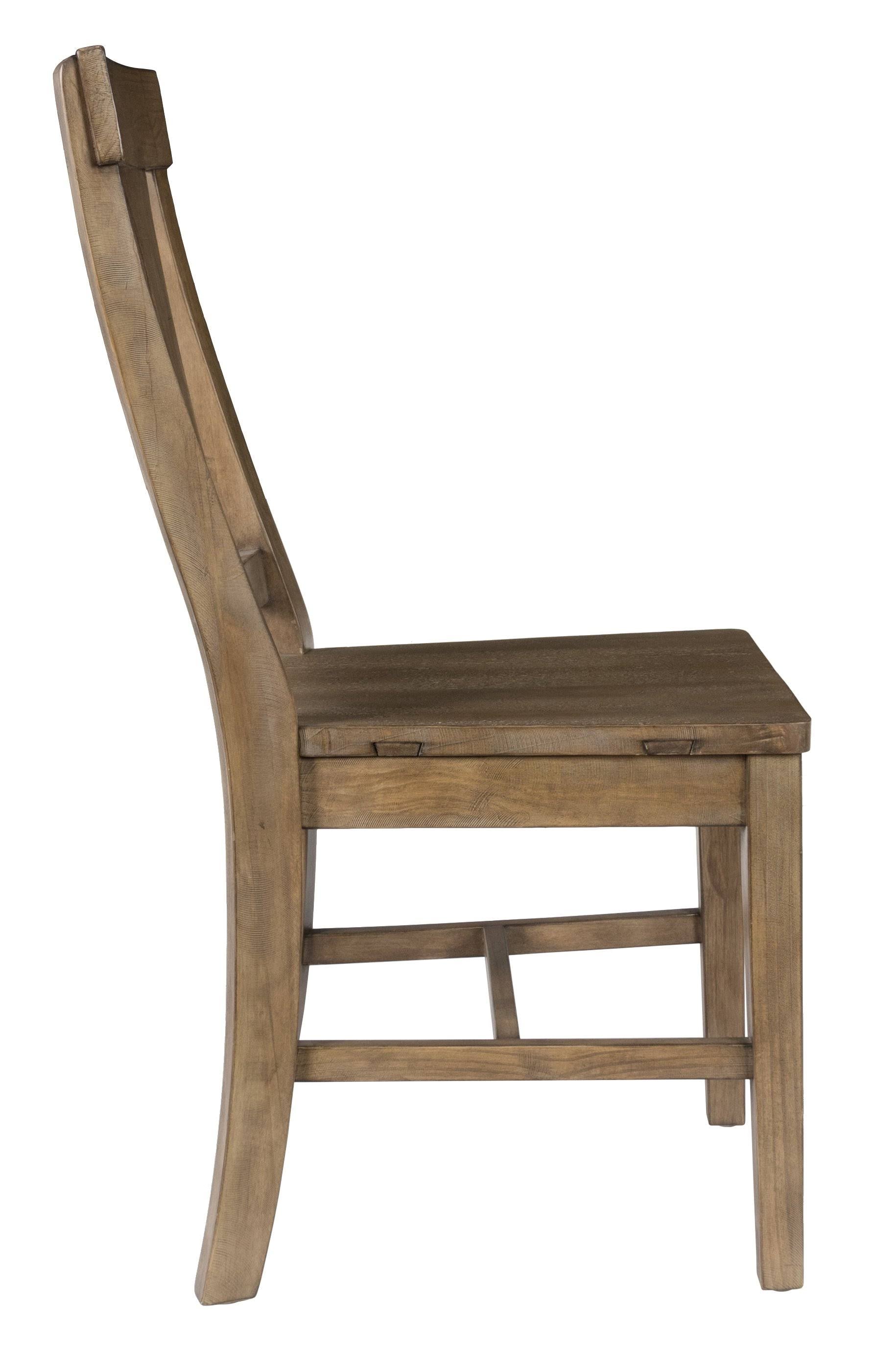 Distressed Gray Reclaimed Wood Dining Chair Set of 2 C182127