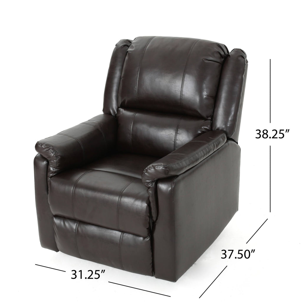 Faux Leather Swivel Gliding Recliner B413