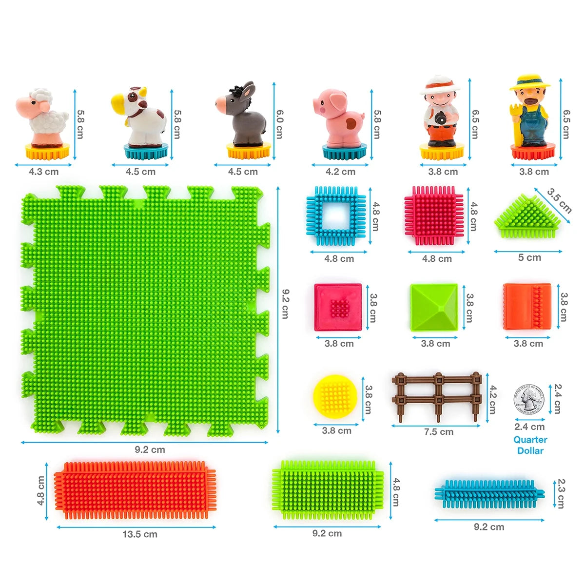 100pcs Multicolor Building Blocks Tiles Set with Animal Figures Q71539