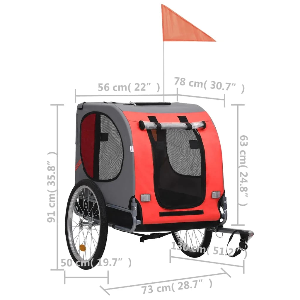 Red and Black Dog Bike Trailer W88640