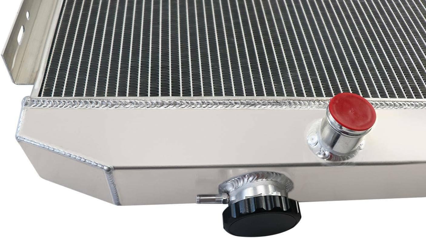 3 Row Core Aluminum Radiator Thermostat Shroud 14" Fans for 1955-1957 Chevy Belair R345