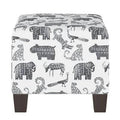Gray/White Ottoman U1641
