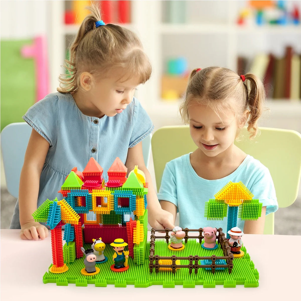 100pcs Multicolor Building Blocks Tiles Set with Animal Figures Q71539