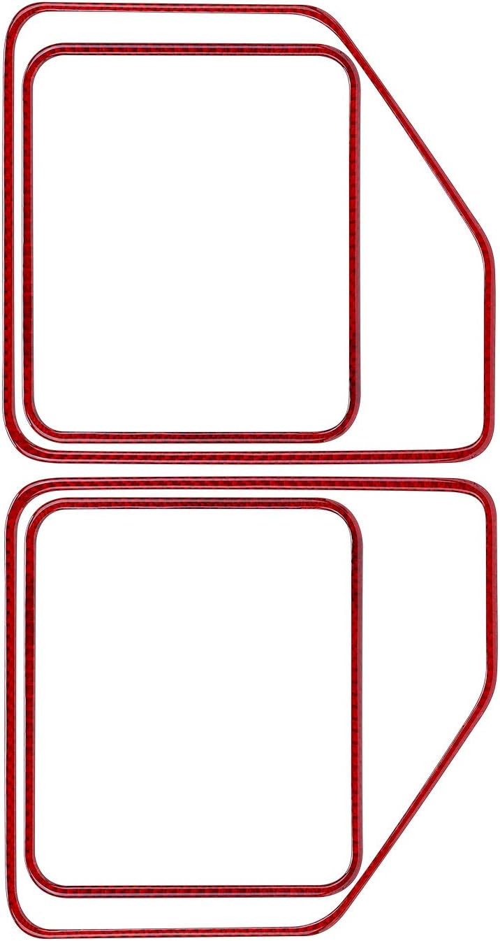 Red Carbon Fiber Door Loudspeaker Frame Trim Cover 4PCS H665