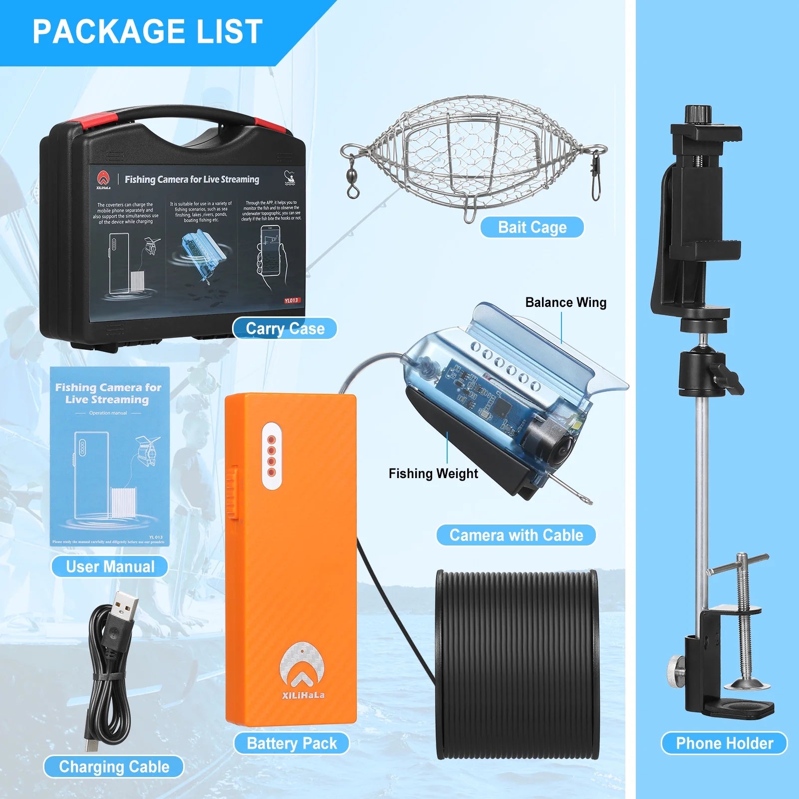 1080P Underwater Fishing Camera with 50M Cable Z23673