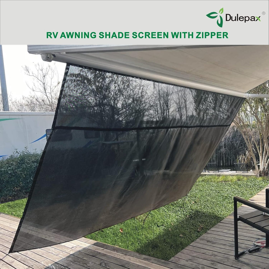 RV Awning Shade Screen with Zipper 8'X16'3'' Universal Sun Shade Screen with Complete Kits M747167
