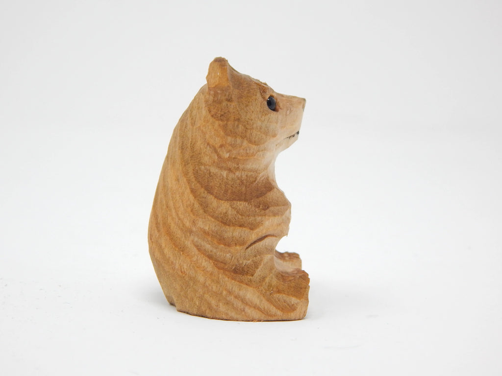 Brown Bear Wooden Carving Figurine E27640
