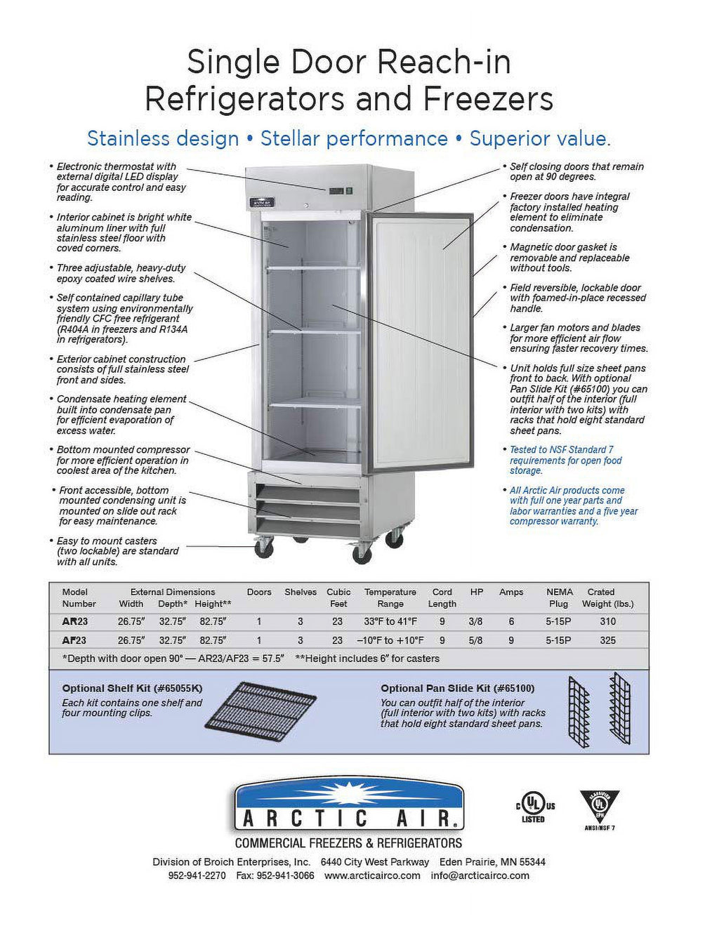 26 3/4" One Section Reach-in Commercial Refrigerator Z732