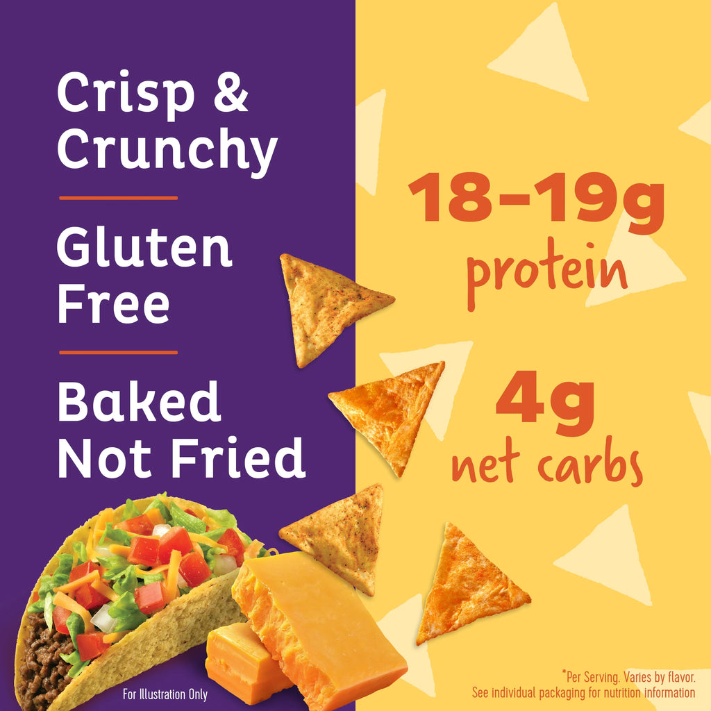 Nacho Cheese and Loaded Taco Tortilla Style Protein Chips Variety Pack, 12 Count C19111