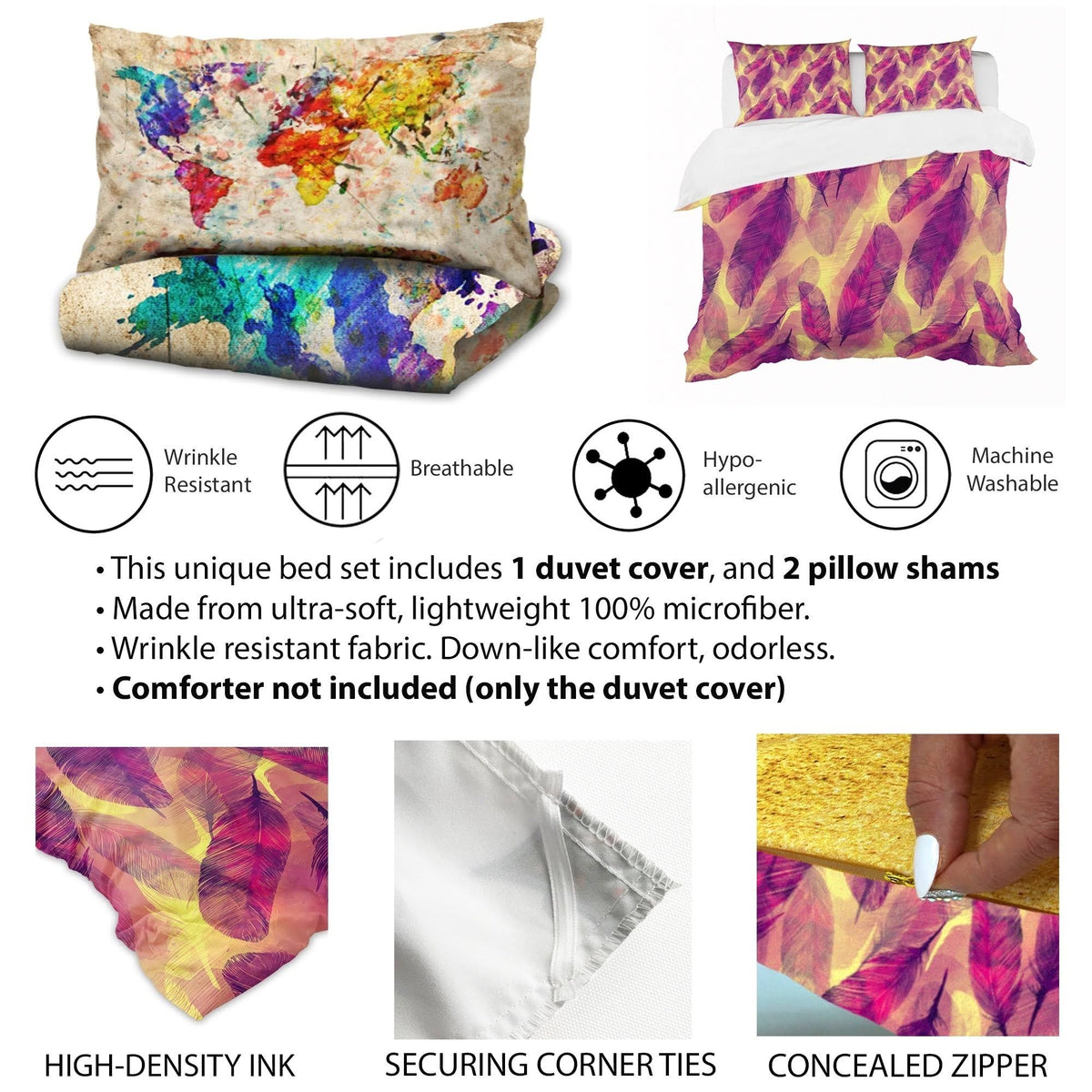 Twin Coastal Bedding Set with Duvet Cover and Sham S9485