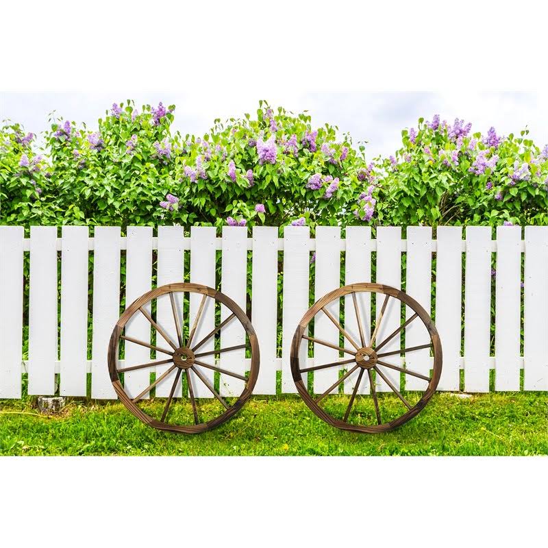 32x22 Wooden Wagon Wheel Rustic 2pk I950