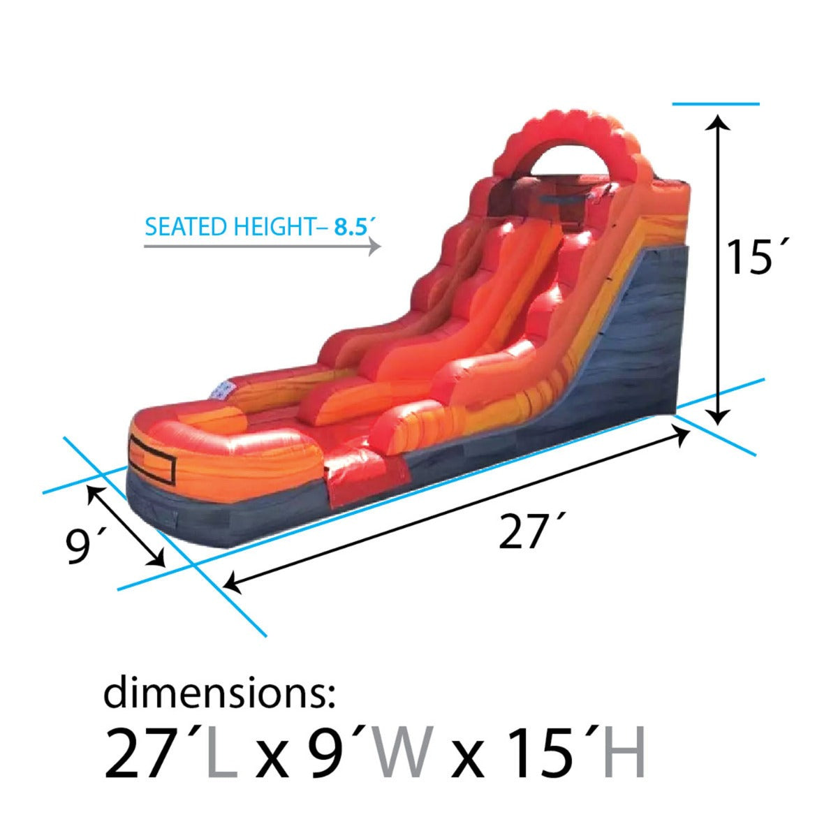 Commercial Inflatable Water Slide Bounce House Combo Trio B9428