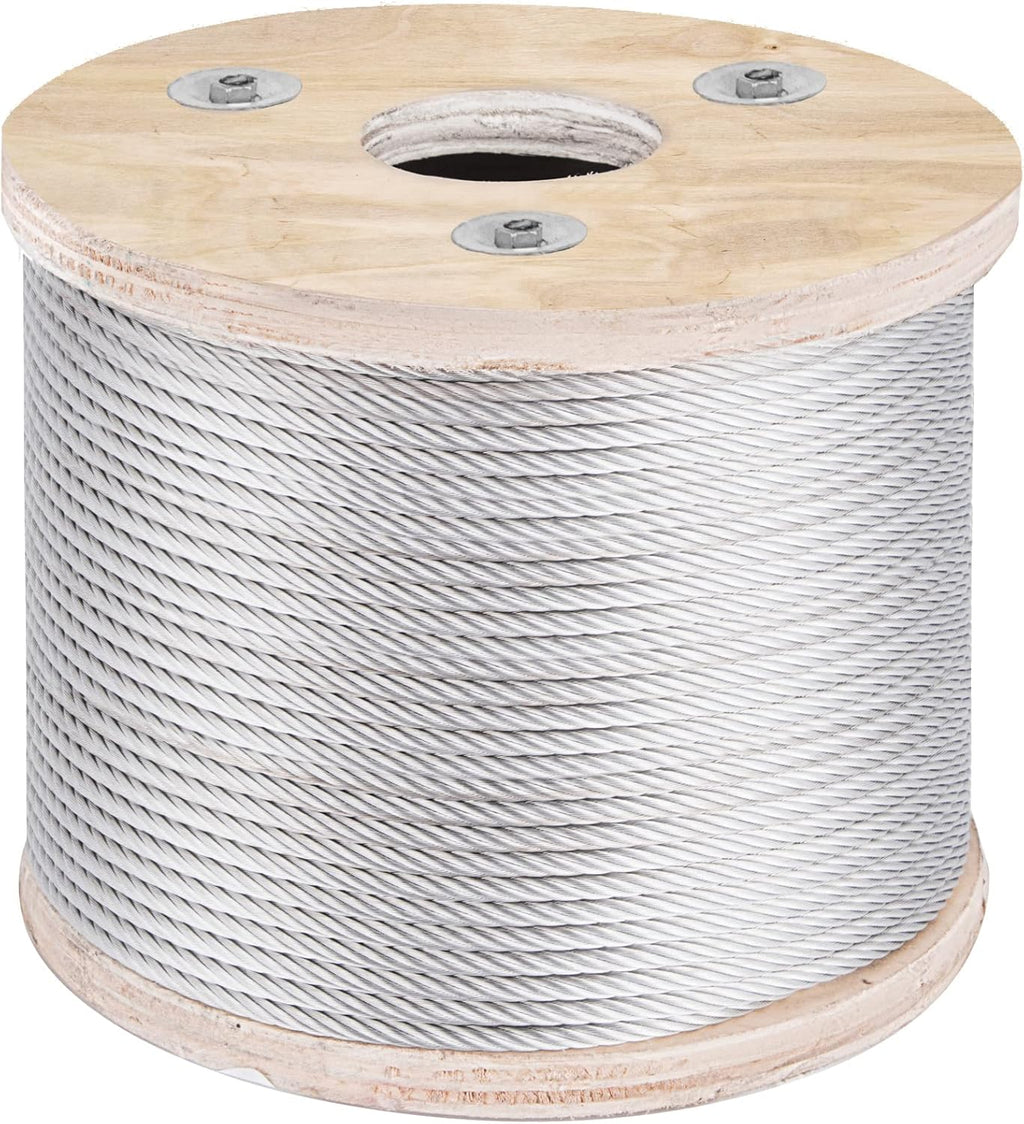 Stainless Steel Cable Railing 3/16"x 250ft, 304 Marine Grade, 7x19 Strands Construction O5326