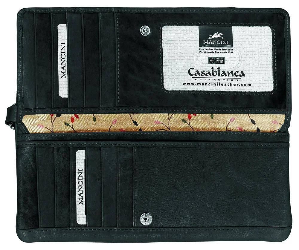 Black RFID Wristlet Clutch O3561