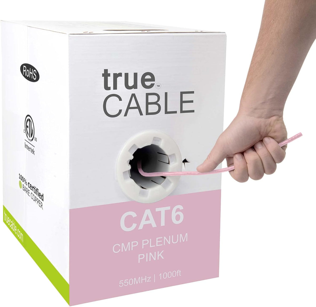 1000ft Green 23AWG 4 Pair Solid Bare Copper Bulk Ethernet Cable C3109