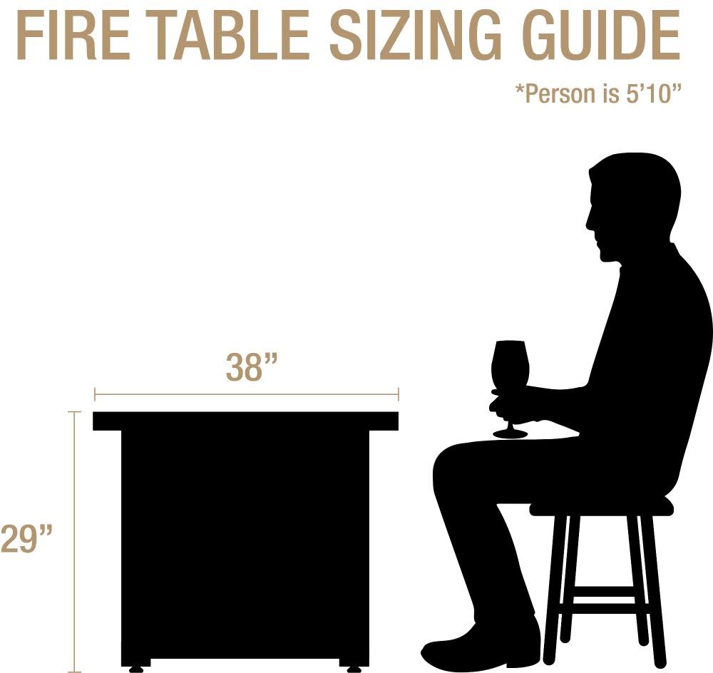 38 in. Square Gas Fire Pit Table W7591