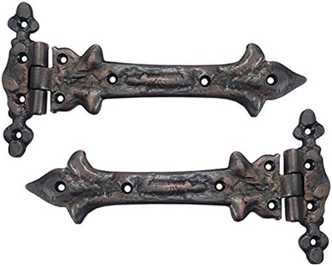 Antique Cast Iron Strap T Hinge, 7.9" x 2 Pack, Rust Living Finish K6088