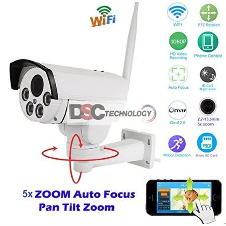 Outdoor Waterproof WiFi PTZ Security Camera with Built-in Micro M5684